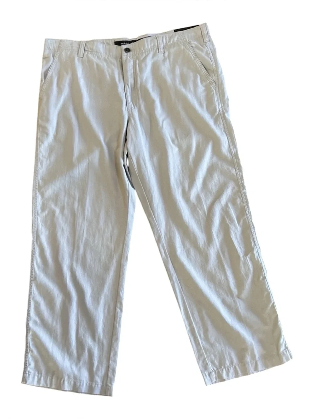 NEW Marc Anthony Linen Blend Slim Gray Pants Drawstring Men's 40x30 Dadcore